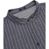 image:imageCOOFANDY Mens Cotton Linen Henley TShirt Long Sleeve Hippie Casual Beach TShirtsNavy Striped