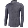 image:imageCOOFANDY Mens Cotton Linen Henley TShirt Long Sleeve Hippie Casual Beach TShirtsNavy Striped