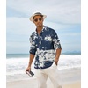image:imageCOOFANDY Mens Cotton Linen Henley TShirt Long Sleeve Hippie Casual Beach TShirtsNavy Tiedye
