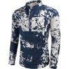 image:imageCOOFANDY Mens Cotton Linen Henley TShirt Long Sleeve Hippie Casual Beach TShirtsNavy Tiedye
