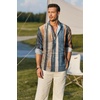 image:imageCOOFANDY Mens Cotton Linen Henley TShirt Long Sleeve Hippie Casual Beach TShirtsPainting