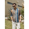 image:imageCOOFANDY Mens Cotton Linen Henley TShirt Long Sleeve Hippie Casual Beach TShirtsPainting