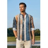 image:imageCOOFANDY Mens Cotton Linen Henley TShirt Long Sleeve Hippie Casual Beach TShirtsPainting