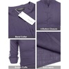 image:imageCOOFANDY Mens Cotton Linen Henley TShirt Long Sleeve Hippie Casual Beach TShirtsPurple