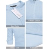 image:imageCOOFANDY Mens Cotton Linen Henley TShirt Long Sleeve Hippie Casual Beach TShirtsSky Blue