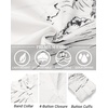 image:imageCOOFANDY Mens Cotton Linen Henley TShirt Long Sleeve Hippie Casual Beach TShirtsWhite  Palm Tree
