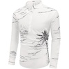 image:imageCOOFANDY Mens Cotton Linen Henley TShirt Long Sleeve Hippie Casual Beach TShirtsWhite  Palm Tree