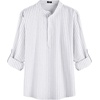image:imageCOOFANDY Mens Cotton Linen Henley TShirt Long Sleeve Hippie Casual Beach TShirtsWhite Striped
