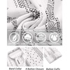 image:imageCOOFANDY Mens Cotton Linen Henley TShirt Long Sleeve Hippie Casual Beach TShirtsWhiteBlack Patterned