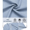 image:imageCOOFANDY Mens Cotton Shirts Short Sleeve Button Down Shirts Casual Beach Summer Cuban Collar ShirtLight Blue