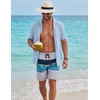 image:imageCOOFANDY Mens Cotton Shirts Short Sleeve Button Down Shirts Casual Beach Summer Cuban Collar ShirtLight Blue