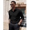image:imageCOOFANDY Mens Dress Shirts Long Sleeve Button Down Formal Shirt Regular Fit Solid Business Casual ShirtsBlack