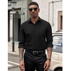 image:imageCOOFANDY Mens Dress Shirts Long Sleeve Button Down Formal Shirt Regular Fit Solid Business Casual ShirtsBlack