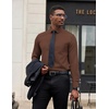 image:imageCOOFANDY Mens Dress Shirts Long Sleeve Button Down Formal Shirt Regular Fit Solid Business Casual ShirtsBrown