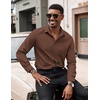 image:imageCOOFANDY Mens Dress Shirts Long Sleeve Button Down Formal Shirt Regular Fit Solid Business Casual ShirtsBrown