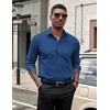 image:imageCOOFANDY Mens Dress Shirts Long Sleeve Button Down Formal Shirt Regular Fit Solid Business Casual ShirtsDark Blue