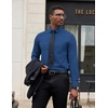 image:imageCOOFANDY Mens Dress Shirts Long Sleeve Button Down Formal Shirt Regular Fit Solid Business Casual ShirtsDark Blue