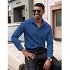 image:imageCOOFANDY Mens Dress Shirts Long Sleeve Button Down Formal Shirt Regular Fit Solid Business Casual ShirtsDark Blue