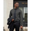 image:imageCOOFANDY Mens Dress Shirts Long Sleeve Button Down Formal Shirt Regular Fit Solid Business Casual ShirtsDark Grey