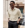 image:imageCOOFANDY Mens Dress Shirts Long Sleeve Button Down Formal Shirt Regular Fit Solid Business Casual ShirtsKhaki