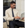 image:imageCOOFANDY Mens Dress Shirts Long Sleeve Button Down Formal Shirt Regular Fit Solid Business Casual ShirtsKhaki