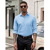 image:imageCOOFANDY Mens Dress Shirts Long Sleeve Button Down Formal Shirt Regular Fit Solid Business Casual ShirtsLight Blue