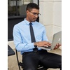 image:imageCOOFANDY Mens Dress Shirts Long Sleeve Button Down Formal Shirt Regular Fit Solid Business Casual ShirtsLight Blue
