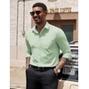 image:imageCOOFANDY Mens Dress Shirts Long Sleeve Button Down Formal Shirt Regular Fit Solid Business Casual ShirtsLight Green