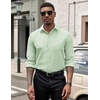image:imageCOOFANDY Mens Dress Shirts Long Sleeve Button Down Formal Shirt Regular Fit Solid Business Casual ShirtsLight Green