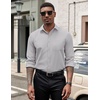 image:imageCOOFANDY Mens Dress Shirts Long Sleeve Button Down Formal Shirt Regular Fit Solid Business Casual ShirtsLight Grey