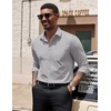 image:imageCOOFANDY Mens Dress Shirts Long Sleeve Button Down Formal Shirt Regular Fit Solid Business Casual ShirtsLight Grey