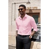 image:imageCOOFANDY Mens Dress Shirts Long Sleeve Button Down Formal Shirt Regular Fit Solid Business Casual ShirtsPink
