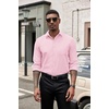 image:imageCOOFANDY Mens Dress Shirts Long Sleeve Button Down Formal Shirt Regular Fit Solid Business Casual ShirtsPink