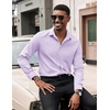 image:imageCOOFANDY Mens Dress Shirts Long Sleeve Button Down Formal Shirt Regular Fit Solid Business Casual ShirtsPurple