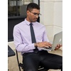 image:imageCOOFANDY Mens Dress Shirts Long Sleeve Button Down Formal Shirt Regular Fit Solid Business Casual ShirtsPurple
