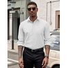 image:imageCOOFANDY Mens Dress Shirts Long Sleeve Button Down Formal Shirt Regular Fit Solid Business Casual ShirtsWhite