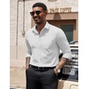 image:imageCOOFANDY Mens Dress Shirts Long Sleeve Button Down Formal Shirt Regular Fit Solid Business Casual ShirtsWhite