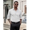 image:imageCOOFANDY Mens Dress Shirts Long Sleeve Button Down Formal Shirt Regular Fit Solid Business Casual ShirtsWhite