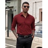 image:imageCOOFANDY Mens Dress Shirts Long Sleeve Button Down Formal Shirt Regular Fit Solid Business Casual ShirtsWine Red