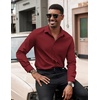 image:imageCOOFANDY Mens Dress Shirts Long Sleeve Button Down Formal Shirt Regular Fit Solid Business Casual ShirtsWine Red