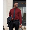 image:imageCOOFANDY Mens Dress Shirts Long Sleeve Button Down Formal Shirt Regular Fit Solid Business Casual ShirtsWine Red