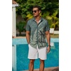 image:imageCOOFANDY Mens Hawaiian Shirts Short Sleeve Button Down Aloha Shirt Casual Beach ClothesDark Green Palm Tree