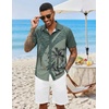 image:imageCOOFANDY Mens Hawaiian Shirts Short Sleeve Button Down Aloha Shirt Casual Beach ClothesDark Green Palm Tree
