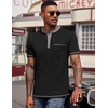 image:imageCOOFANDY Mens Henley Shirts Short Sleeve Casual Button TShirts Basic Tee Shirts Summer Vintage T Shirts with Pocket01 Black