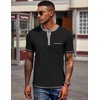 image:imageCOOFANDY Mens Henley Shirts Short Sleeve Casual Button TShirts Basic Tee Shirts Summer Vintage T Shirts with Pocket01 Black