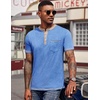 image:imageCOOFANDY Mens Henley Shirts Short Sleeve Casual Button TShirts Basic Tee Shirts Summer Vintage T Shirts with Pocket01 Blue