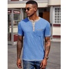 image:imageCOOFANDY Mens Henley Shirts Short Sleeve Casual Button TShirts Basic Tee Shirts Summer Vintage T Shirts with Pocket01 Blue