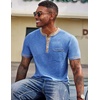 image:imageCOOFANDY Mens Henley Shirts Short Sleeve Casual Button TShirts Basic Tee Shirts Summer Vintage T Shirts with Pocket01 Blue