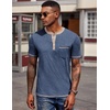 image:imageCOOFANDY Mens Henley Shirts Short Sleeve Casual Button TShirts Basic Tee Shirts Summer Vintage T Shirts with Pocket01 Navy Blue