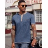 image:imageCOOFANDY Mens Henley Shirts Short Sleeve Casual Button TShirts Basic Tee Shirts Summer Vintage T Shirts with Pocket01 Navy Blue